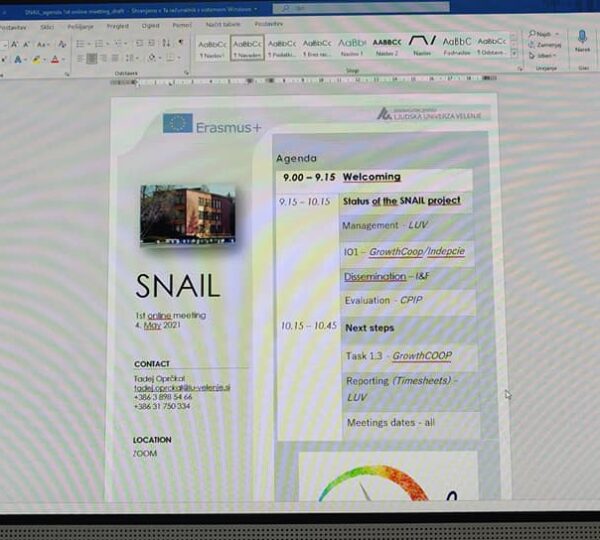 Redni spletni sestanek SNAIL
