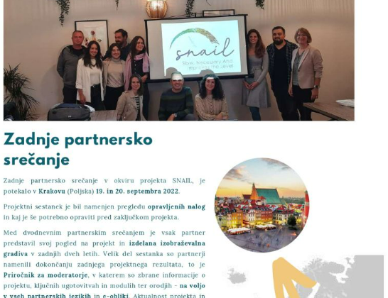 Novičnik v okviru ERASMUS projekta SNAIL