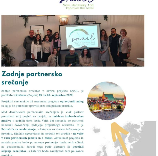 Novičnik v okviru ERASMUS projekta SNAIL