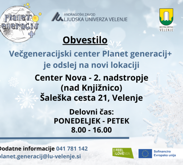 Nova lokacija VGC Planet generacij